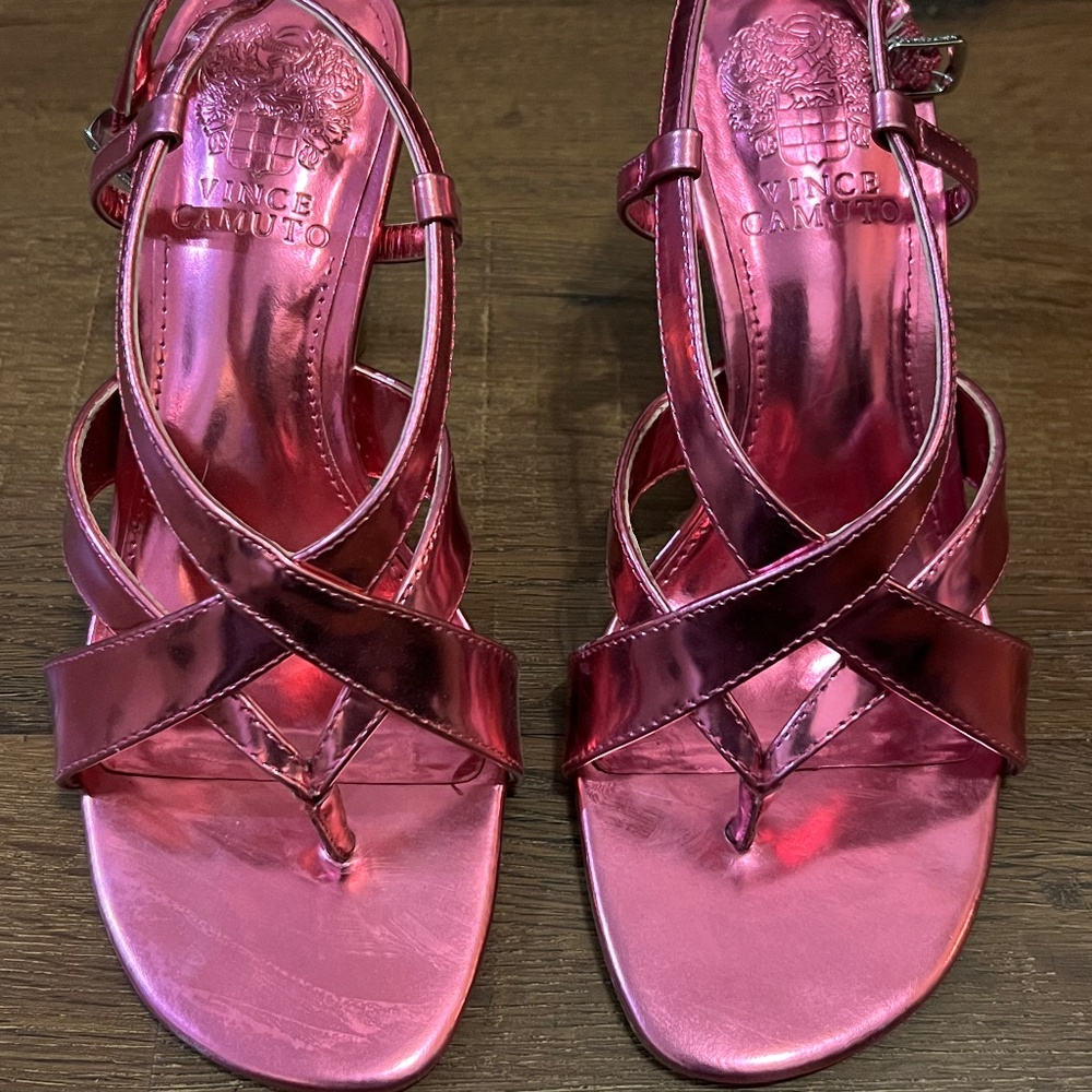 WORN ONCE Pink Metallic Heels